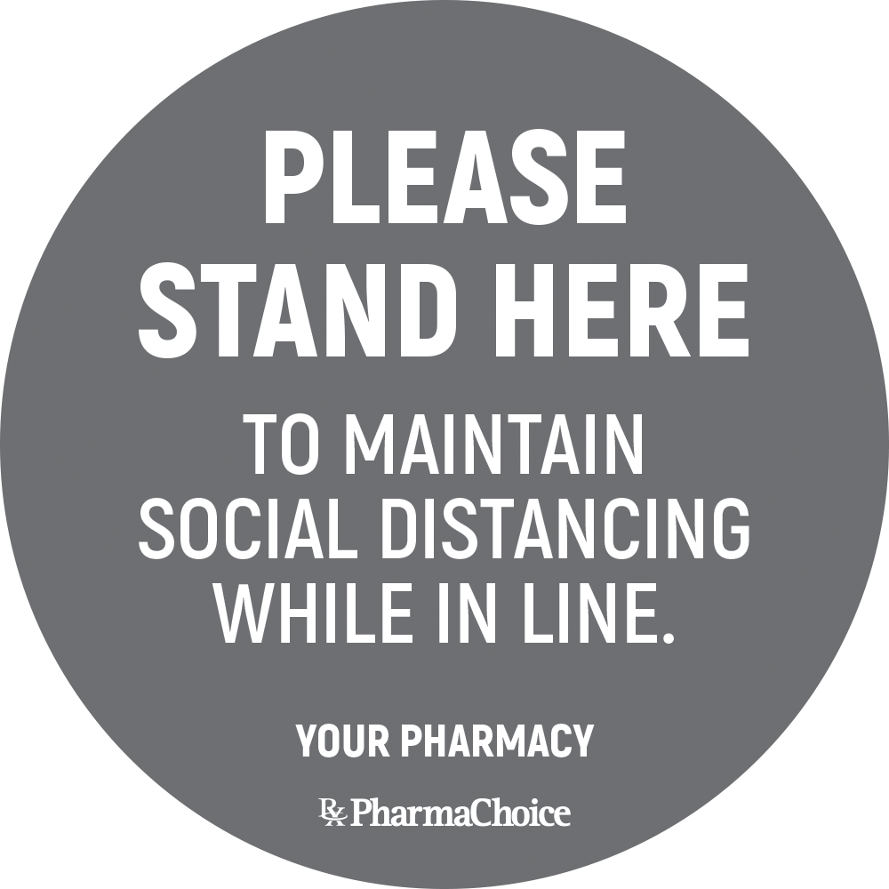 PLEASE STAND HERE TO MAINTAIN SOCIAL DISTANCING-grey
