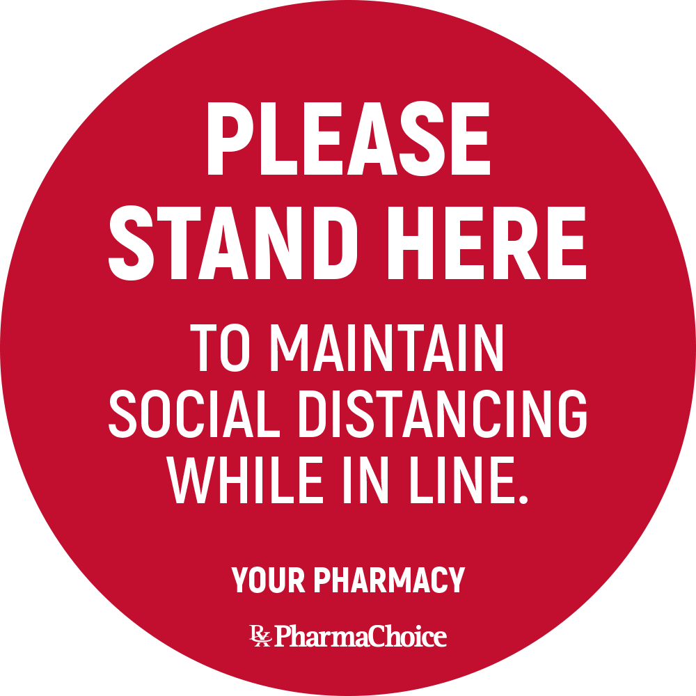 PLEASE STAND HERE TO MAINTAIN SOCIAL DISTANCING